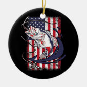 Vist de Amerikaanse vlag Funny  Keramisch Ornament (Voorkant)