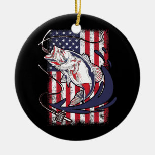 Vist de Amerikaanse vlag Funny  Keramisch Ornament