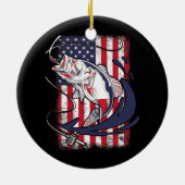 Vist de Amerikaanse vlag Funny  Keramisch Ornament (Achterkant)