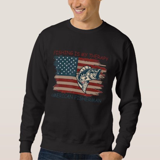 Vist de Amerikaanse vlag visser 4th O Trui (Voorkant)