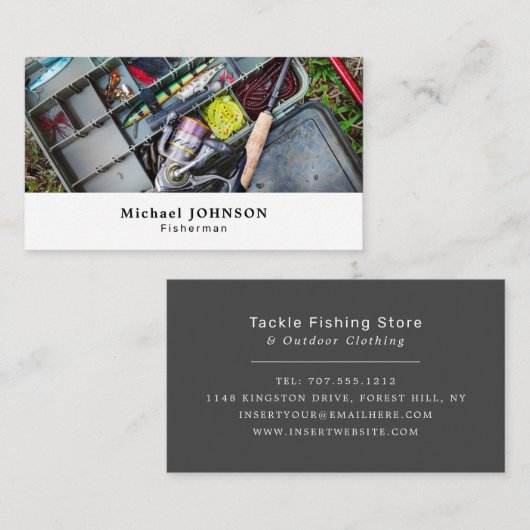 Vist de doos van de Pakket, Visserij, Vist Opslag Visitekaartje (Voorkant / Achterkant)