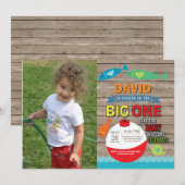 Vist de eerste uitnodiging van de verjaardag Big O (Voorkant / Achterkant)