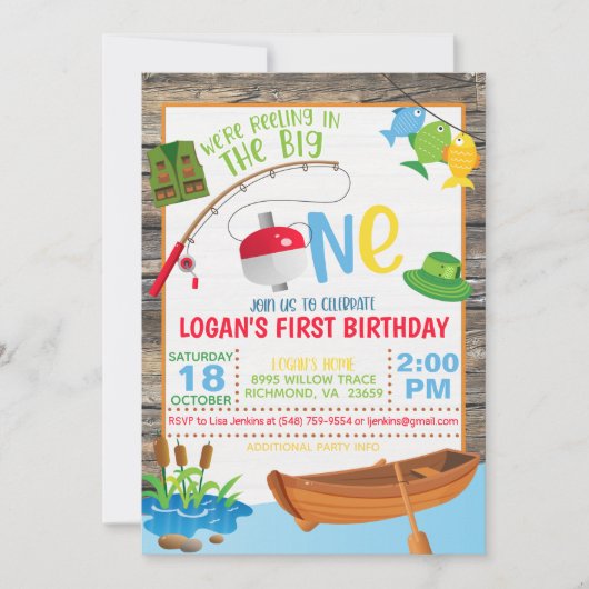 Vist de eerste uitnodiging van de verjaardag - de  (Voorkant)