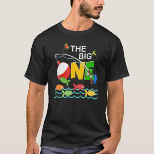 Vist de grote 1 jaar eerste verjaardag kleine t-shirt