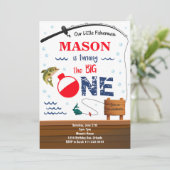 Vist de grote 1e verjaardagsuitnodiging kaart (Staand voorkant)