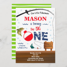 Vist de grote 1e verjaardagsuitnodiging