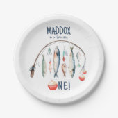 Vist de grote blauwe jongen van de dag papieren bordje (Voorkant)