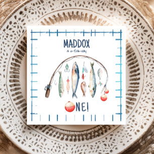 Vist de grote blauwe jongen van de dag servet