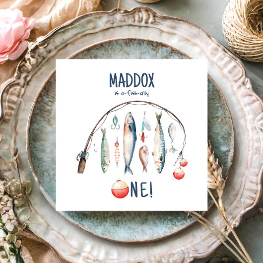 Vist de grote blauwe jongen van de dag servet