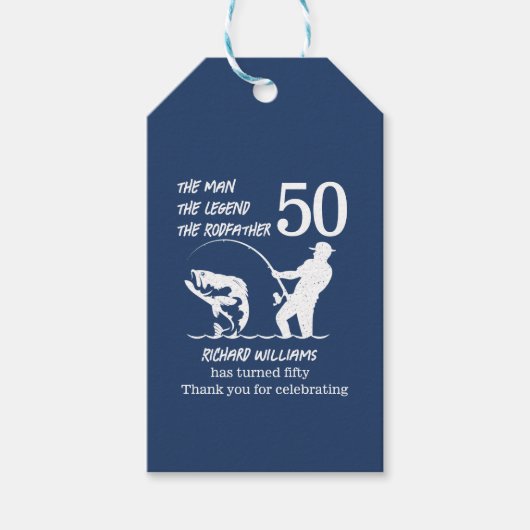 Vist de legende Rodfather 50ste verjaardag Cadeaulabel (Voorkant)