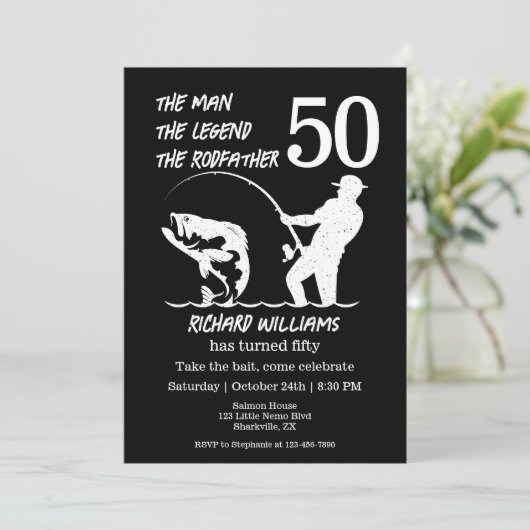 Vist de legende Rodfather 50ste verjaardag Kaart (Staand voorkant)