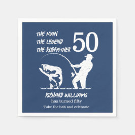 Vist de legende Rodfather 50ste verjaardag Servet