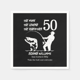 Vist de legende Rodfather 50ste verjaardag Servet