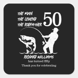 Vist de legende Rodfather 50ste verjaardag Vierkante Sticker