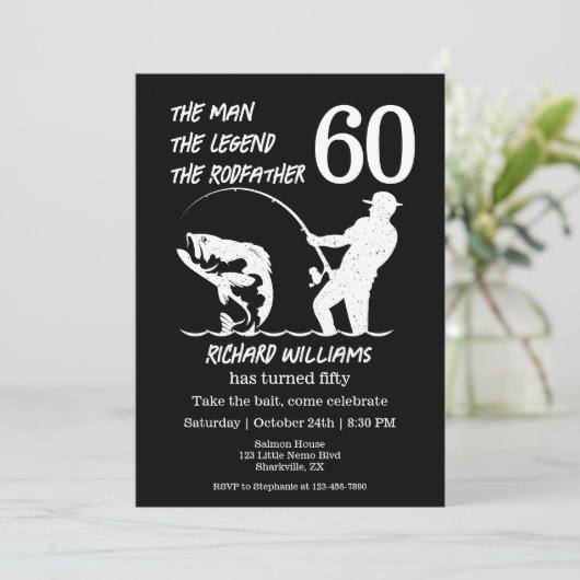 Vist de legende Rodfather 60ste verjaardag Kaart (Staand voorkant)