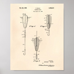 Vist de oude kunstpoep van 1950 voor octrooien poster