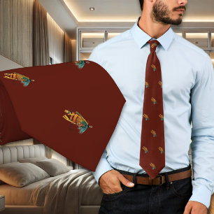 Vist de Stropdas van Flies Fisherman Burgundy