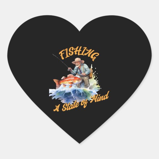 Vist een gemoedstoestand hart sticker (Voorkant)