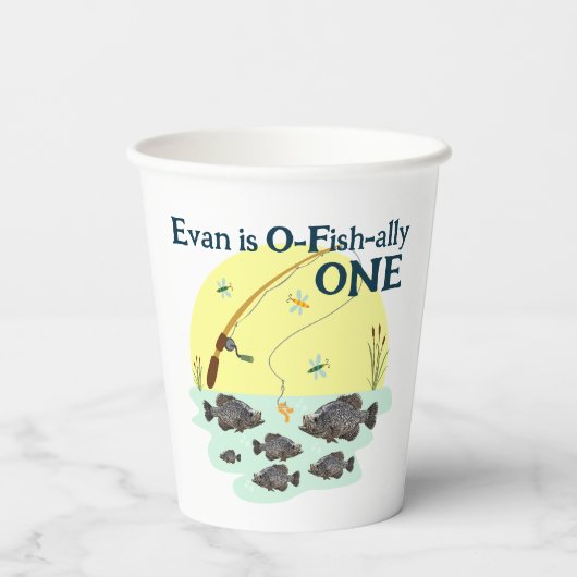 Vist één Kind eerste geboorte-inktvis Papieren Bekers (Achterkant)