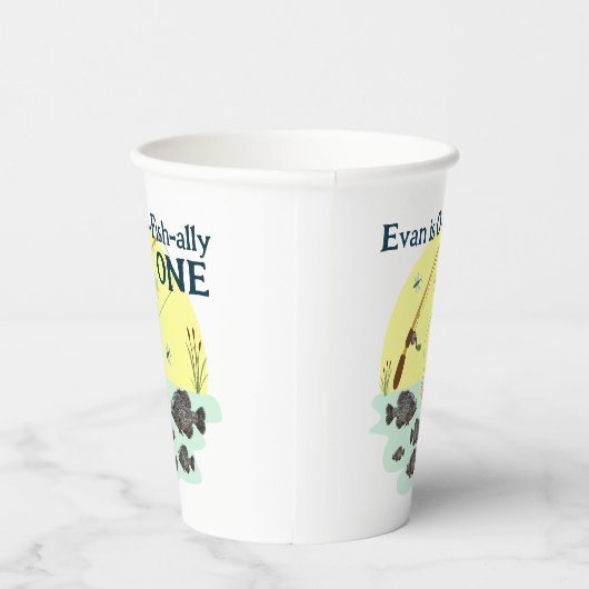 Vist één Kind eerste geboorte-inktvis Papieren Bekers (Rechts)