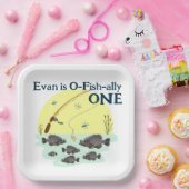 Vist een Kind eerste geboorte-inktvis Papieren Bordje (Feest)