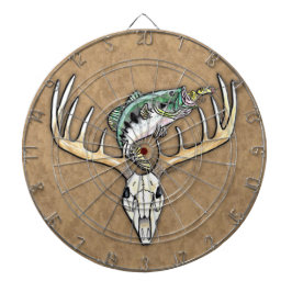 Vist een sprong over de Der Skull Antlers Dartbord