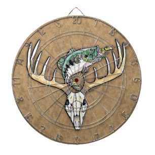 Vist een sprong over de Der Skull Antlers Dartbord