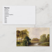 Vist: Een vis afspelen (olie op doek) Visitekaartje (Voorkant / Achterkant)