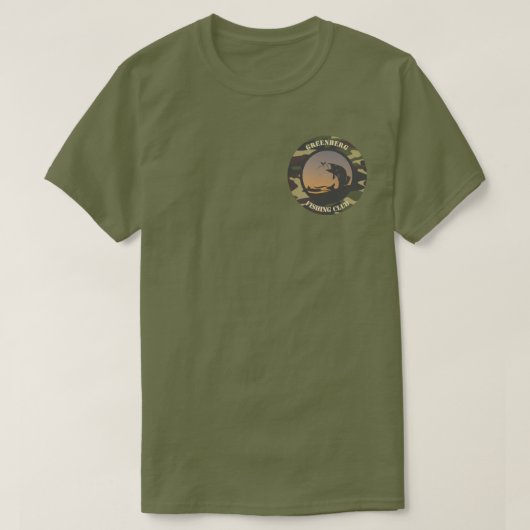 Vist en Camo Round Design T-Shirt (Design voorkant)