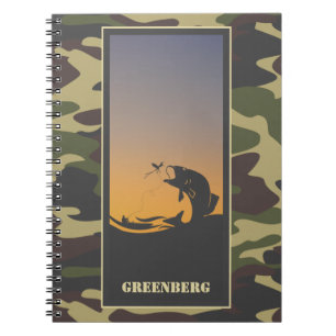 Vist en Camo spiral Notitieboek