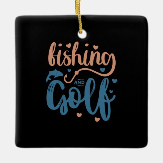 Vist en Golf Keramisch Ornament (Voorkant)