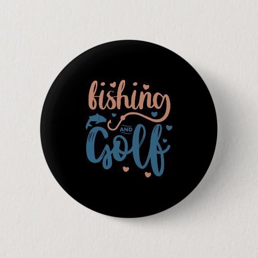 Vist en Golf Ronde Button 5,7 Cm (Voorkant)