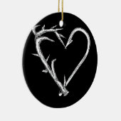 Vist en jaagt Heart Artistic Antler & Hook Keramisch Ornament (Rechts)