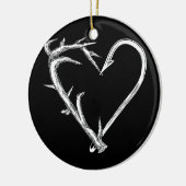 Vist en jaagt Heart Artistic Antler & Hook Keramisch Ornament (Links)