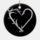 Vist en jaagt Heart Artistic Antler & Hook Keramisch Ornament (Achterkant)