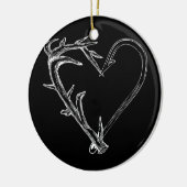 Vist en jaagt Heart Artistic Antler & Hook Keramisch Ornament (Links)