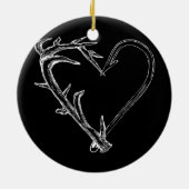 Vist en jaagt Heart Artistic Antler & Hook Keramisch Ornament (Achterkant)