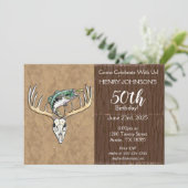 Vist en jaagt op de 50e verjaardag kaart (Staand voorkant)