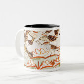 Vist en neigt in de moerassen tweekleurige koffiemok (Voorkant links)