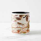 Vist en neigt in de moerassen tweekleurige koffiemok (Center)