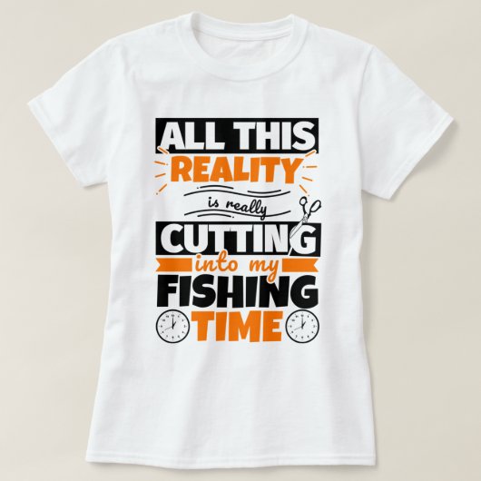 Vist Funny Gezegde Hobby T-shirt (Design voorkant)