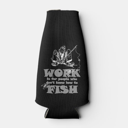 Vist Funny Work Custom Bottle Cooler (Voorkant)