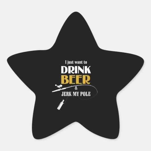 Vist Gift ik wil alleen Drink bier Ster Sticker (Voorkant)