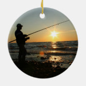 Vist GROOTSTE VANGST, Twee Foto Keramisch Ornament (Achterkant)