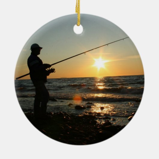 Vist GROOTSTE VANGST, Twee Foto Keramisch Ornament (Achterkant)