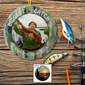 Vist GROOTSTE VANGST, Twee Foto Keramisch Ornament