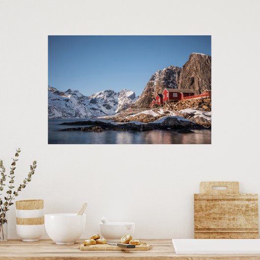 Vist het dorp Hamnoya Lofoten Poster (Keuken)