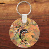 Vist het leven Gepersonaliseerde weg Reel Line Hoo Sleutelhanger (Voorkant)