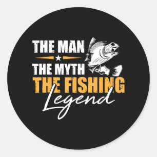 Vist het Man Myth Legend Angler Cool Fisherman Ronde Sticker