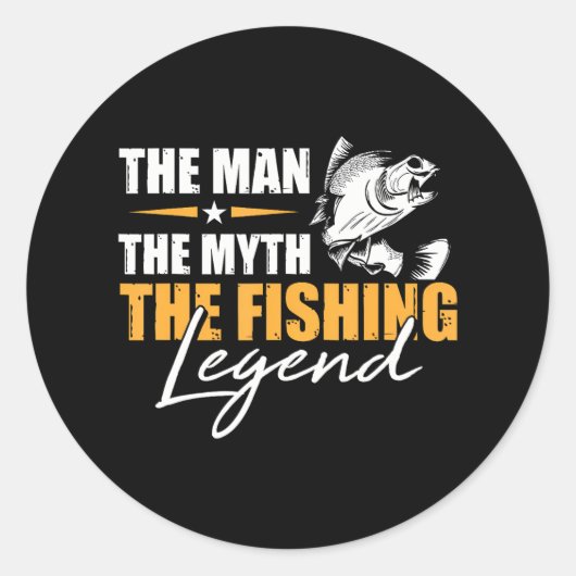 Vist het Man Myth Legend Angler Cool Fisherman Ronde Sticker (Voorkant)